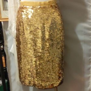 Vintage!!!-Gold Sequin Skirt Costumier